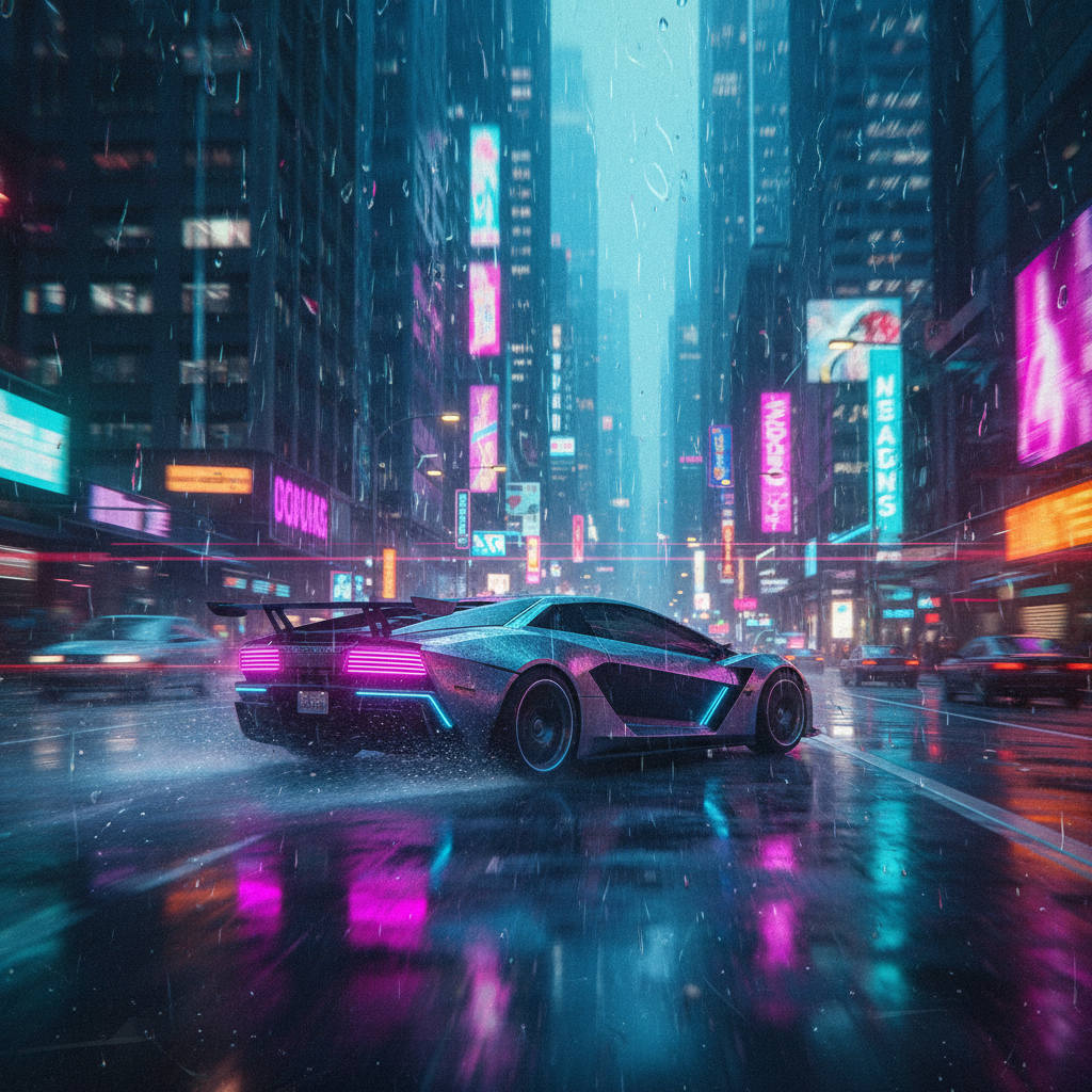 Cinematic sports car drifting